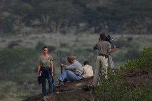 Jenny Sharman filming in Africa